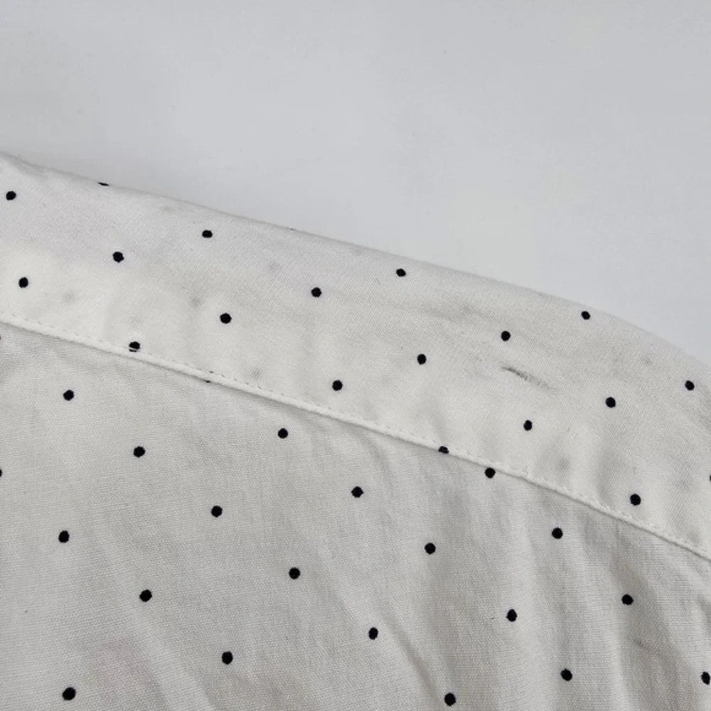 J. Crew Slim Untucked Stretch‎ Shirt Polka Dot Organic Cotton Top S
